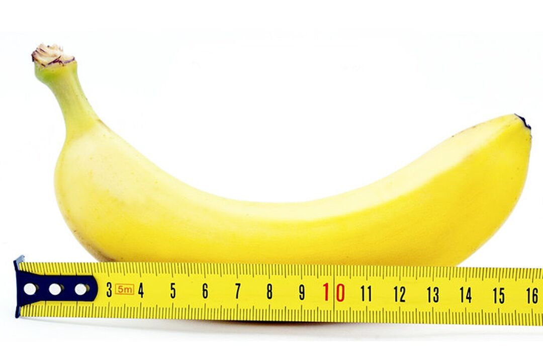 bananas su liniuote simbolizuoja varpos matavimą po operacijos